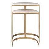 Lindon Travertine Nesting Tables Set - Gold / White by Uttermost - View 5