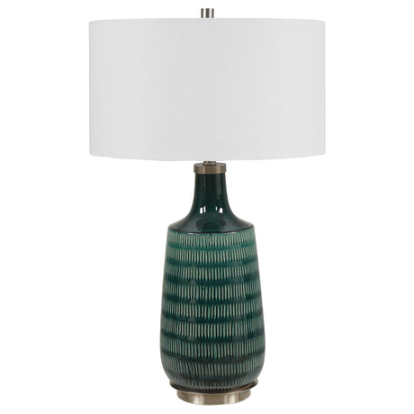 Scouts Table Lamp Deep Green - Green / White by Uttermost - View 4