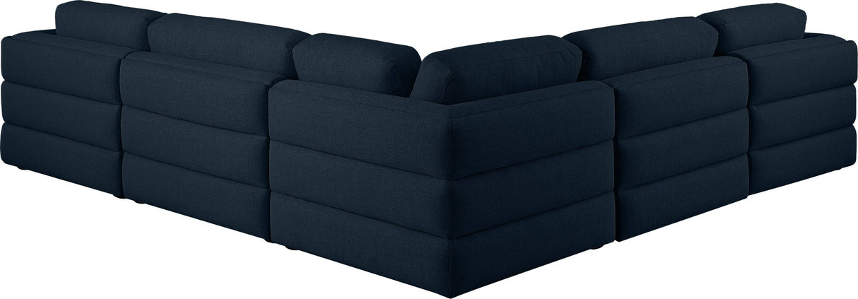 Beckham - Modular Sectional 5 Piece - Navy - Modern & Contemporary | Home Elegance USA