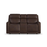 Alister Power Gliding Loveseat With Console, Power Headrests & Lumbar - Burnt Umber | Flexsteel