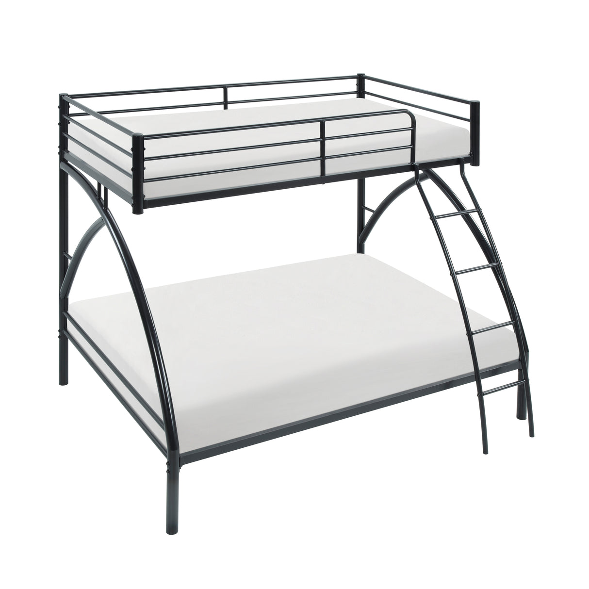 Black Metal Frame Twin/Full Bunk Bed, Youth Bed, Youth Bedroom Furniture, Easy Assembly - sold by Home Elegance USA
