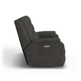 Arlo Transitional Leather Power Reclining Sofa, Power Headrests | Flexsteel
