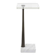 Pelton Marble Glass Drink Table Bronze / White - Dark Brown / White by Uttermost - View 1