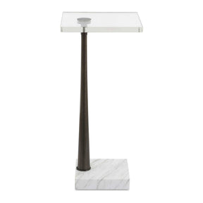Pelton Marble Glass Drink Table Bronze / White - Dark Brown / White by Uttermost - View 1