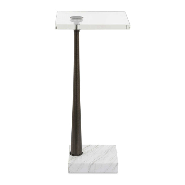 Pelton Marble Glass Drink Table Bronze / White - Dark Brown / White by Uttermost - View 1