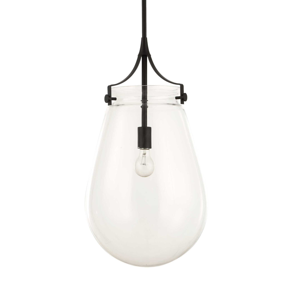 Dewdrop 1 Light Glass Shade Pendant - Black by Uttermost - View 4