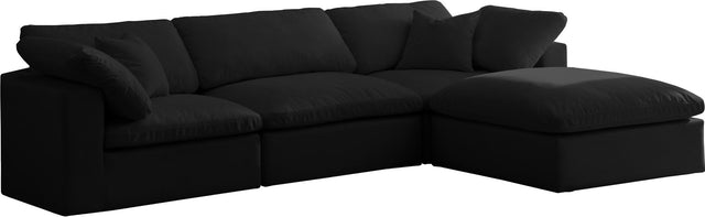 Cozy - Modular Sectional 4 Piece Cloud - Black - 634Black - Sec4A - Home Elegance USA - 1