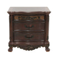 Elegant Style 1pc Nightstand of 3x Drawers Cherry Finish with Gold Tipping Traditional Formal Bedroom Furniture