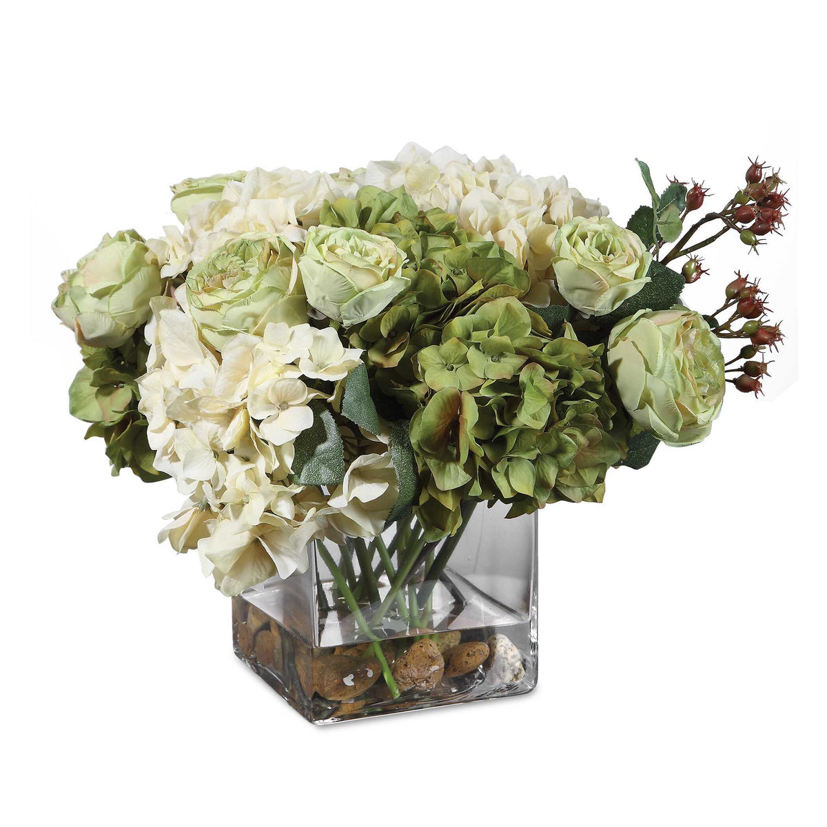 Cecily Hydrangea Bouquet - Green / White by Uttermost - View 1