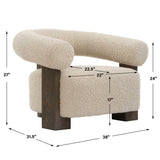 Lennox Shearling Accent Chair Beige / Brown - Beige / Dark Brown by Uttermost - View 9