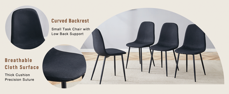 Table and chair set.71*35.4 inch Black Grain Spliced Dining Table With Storage Function In The Middle Of The Table Legs.Paired with 8 Black Linen-Cotton Material High Resilience Dining Chair. - sold by Home Elegance USA