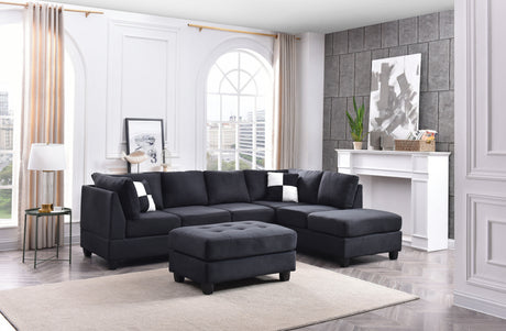 G635B-SC Sectional (Without Ottoman) , BLACK - sold by Home Elegance USA