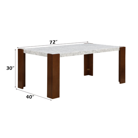 Hettie Dining Table W/Engineered Stone Top 7Pcs Dining Room Set - sold by Home Elegance USA