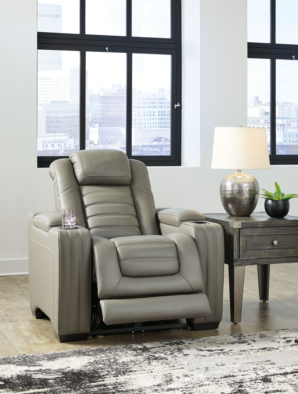 Backtrack - Gray - 3 Pc. - Power Reclining Sofa, Loveseat, Recliner | Ashley - U28005/15/18/13 - Home Elegance USA - 12