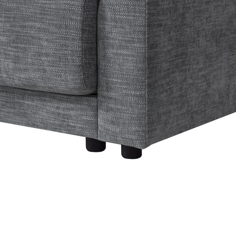 124'' L-Shaped Sectional Sofa with Multi-Functional Storage Console, Wired&Wireless Charger, Movable Ottoman, Wider&Thicker Cushion, Free Combination for Living Room&Apartment, Chenille - sold by Home Elegance USA
