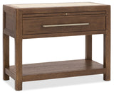 Driftwood One-Drawer Nightstand with Stone Worn Saddle - Dark Brown by Hooker Furniture - View 1