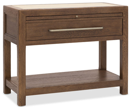 Driftwood One-Drawer Nightstand with Stone Worn Saddle - Dark Brown by Hooker Furniture - View 1