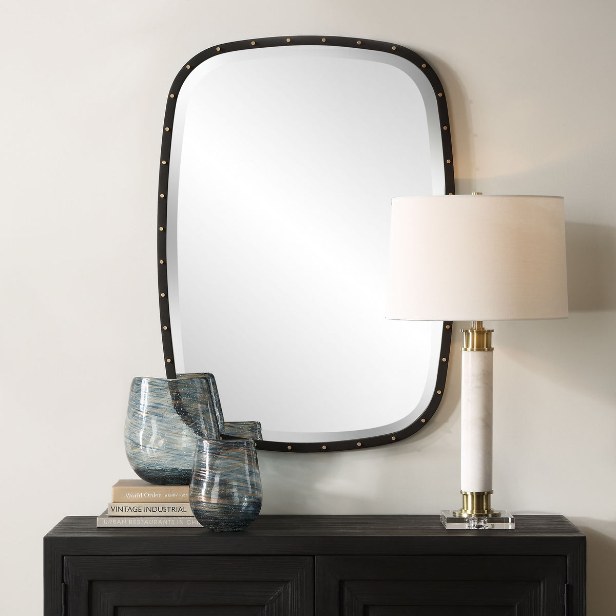 Benedo Industrial Mirror - Black by Uttermost - View 2