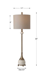 Natania Plated Buffet Lamp Brass - Yellow / Beige by Uttermost - View 9