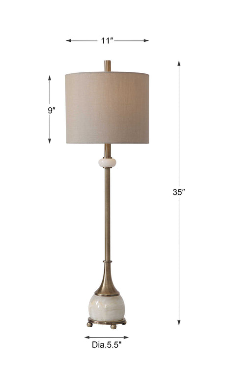 Natania Plated Buffet Lamp Brass - Yellow / Beige by Uttermost - View 9