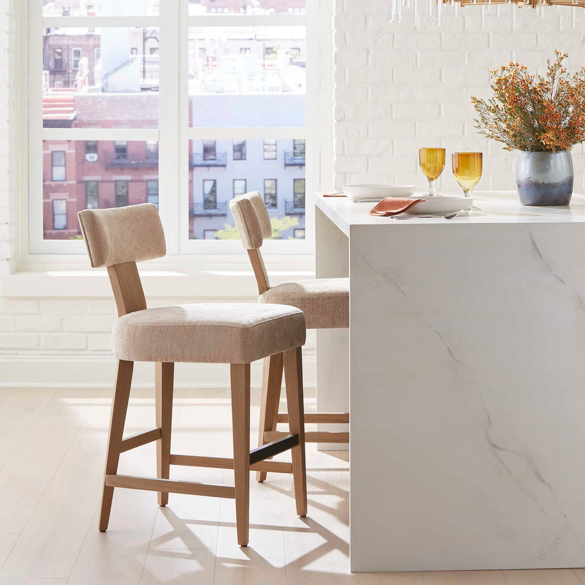 Elysian Counter Stool - Beige by Uttermost - View 2