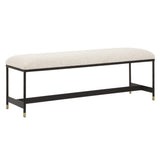 Halston Upholstered Bench - White / Black by Uttermost - View 4