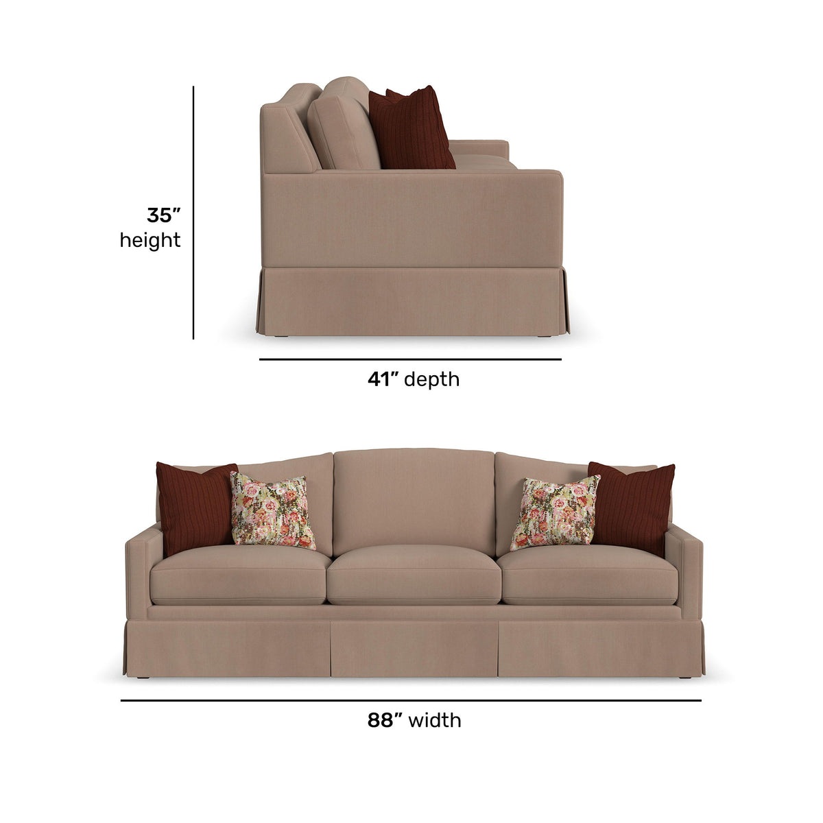 Lottie Fabric Sofa With Skirt Trim | Flexsteel
