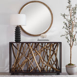 Teak Maze Console Table - Dark Brown / Light Brown by Uttermost - View 2