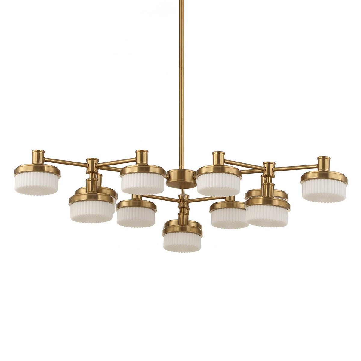 Wedge 12 Light LED Brass Chandelier White / Gold - Gold / White by Uttermost - View 8