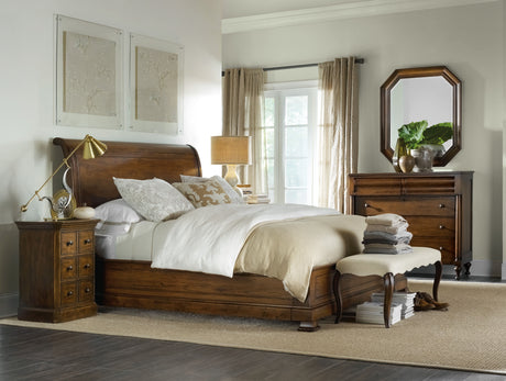 Archivist King Sleigh Bed With Low Footboard - Light Brown / Dark Brown by Hooker Furniture - View 2