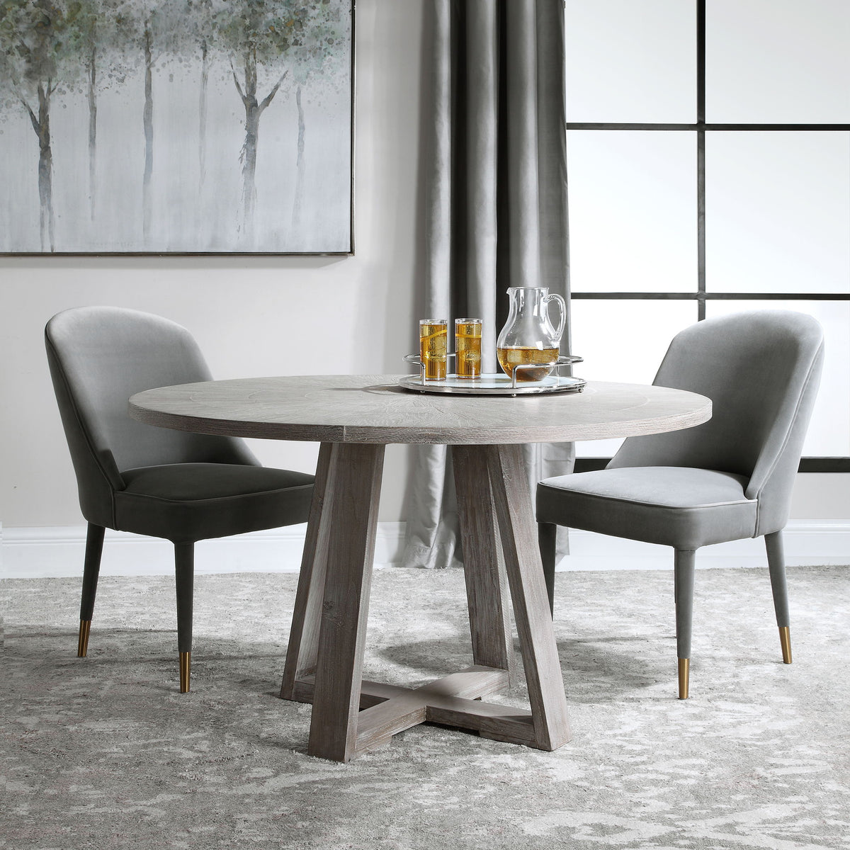 Gidran Dining Table - Gray by Uttermost - View 4