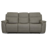 Sawyer Power Reclining Sofa With Power Headrests & Lumbar - Gray | Flexsteel