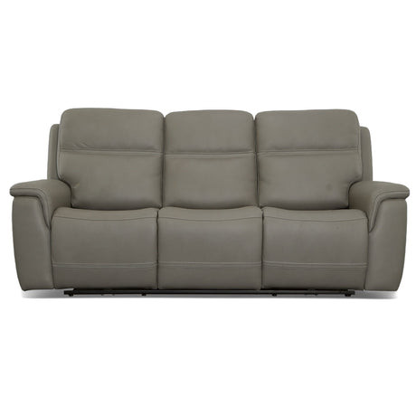 Sawyer Power Reclining Sofa With Power Headrests & Lumbar - Gray | Flexsteel