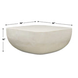Alma Concrete Outdoor Coffee Table - White by Uttermost - View 5