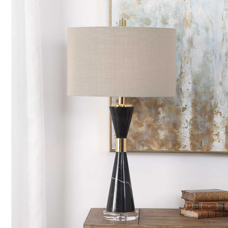 Alastair Marble Table Lamp - Beige / Black by Uttermost - View 7
