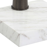 Pelton Marble Glass Drink Table Bronze / White - Dark Brown / White by Uttermost - View 8