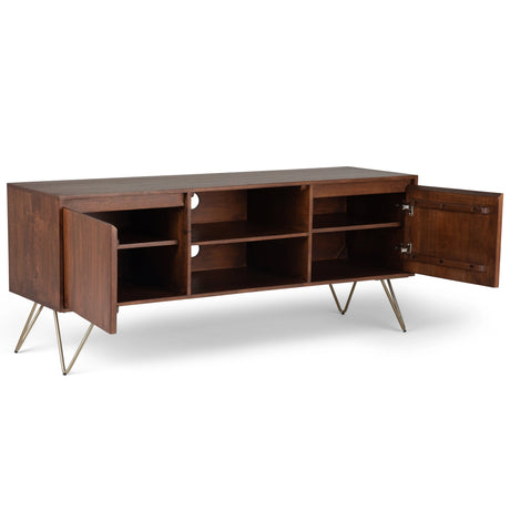 Hunter 60 inch Wide Solid Mango Wood TV Stand in Urban Brown For TVs up to 65 inches - sold by Home Elegance USA