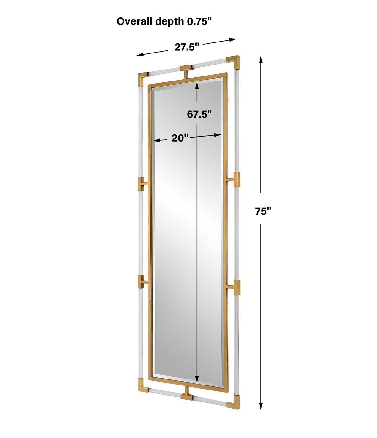 Balkan Tall Mirror - Gold by Uttermost - View 7