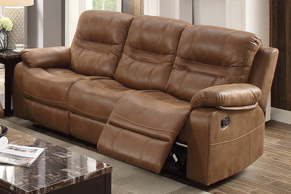 1pc Motion Sofa Only Dark Brown Color Breathable Leatherette Leatherette 3 - Seat Couch Plush Armrest Cushion Seating Relax Living Room Furniture - B01149891 - image - 1