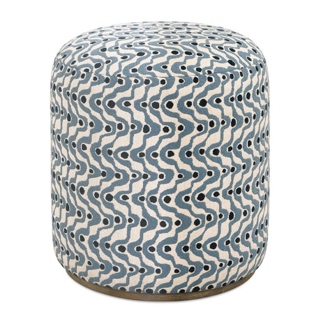 Cas Fabric Ottoman - Blue by Uttermost - View 1