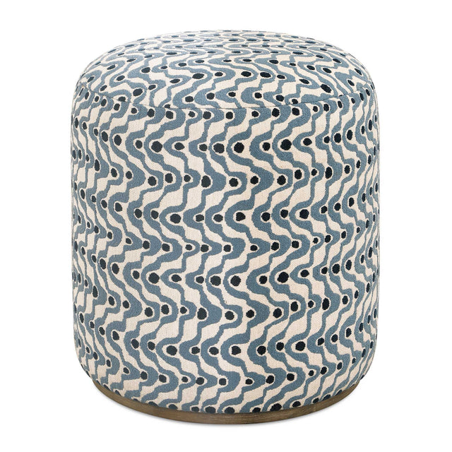 Cas Fabric Ottoman - Blue by Uttermost - View 1