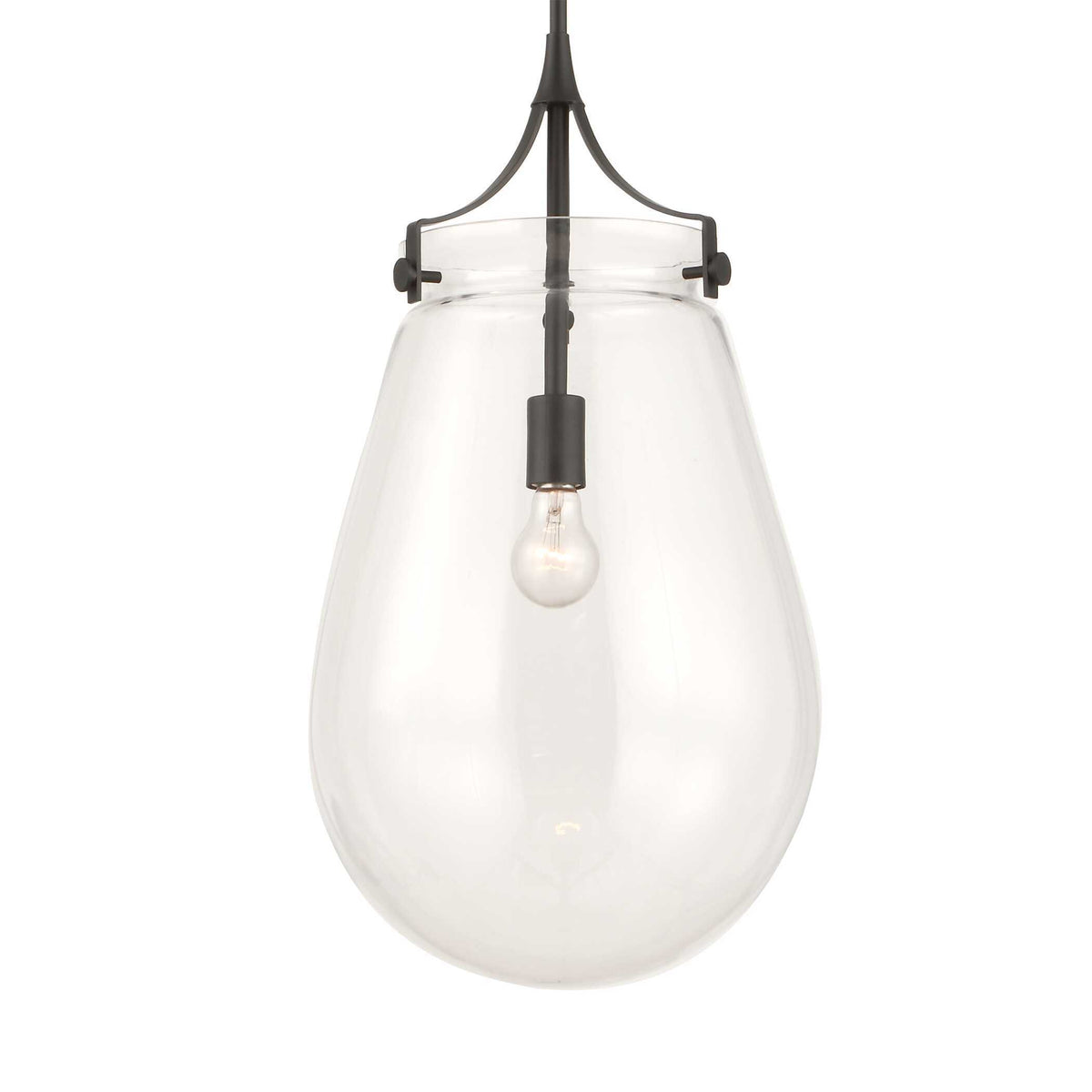Dewdrop 1 Light Glass Shade Pendant - Black by Uttermost - View 5