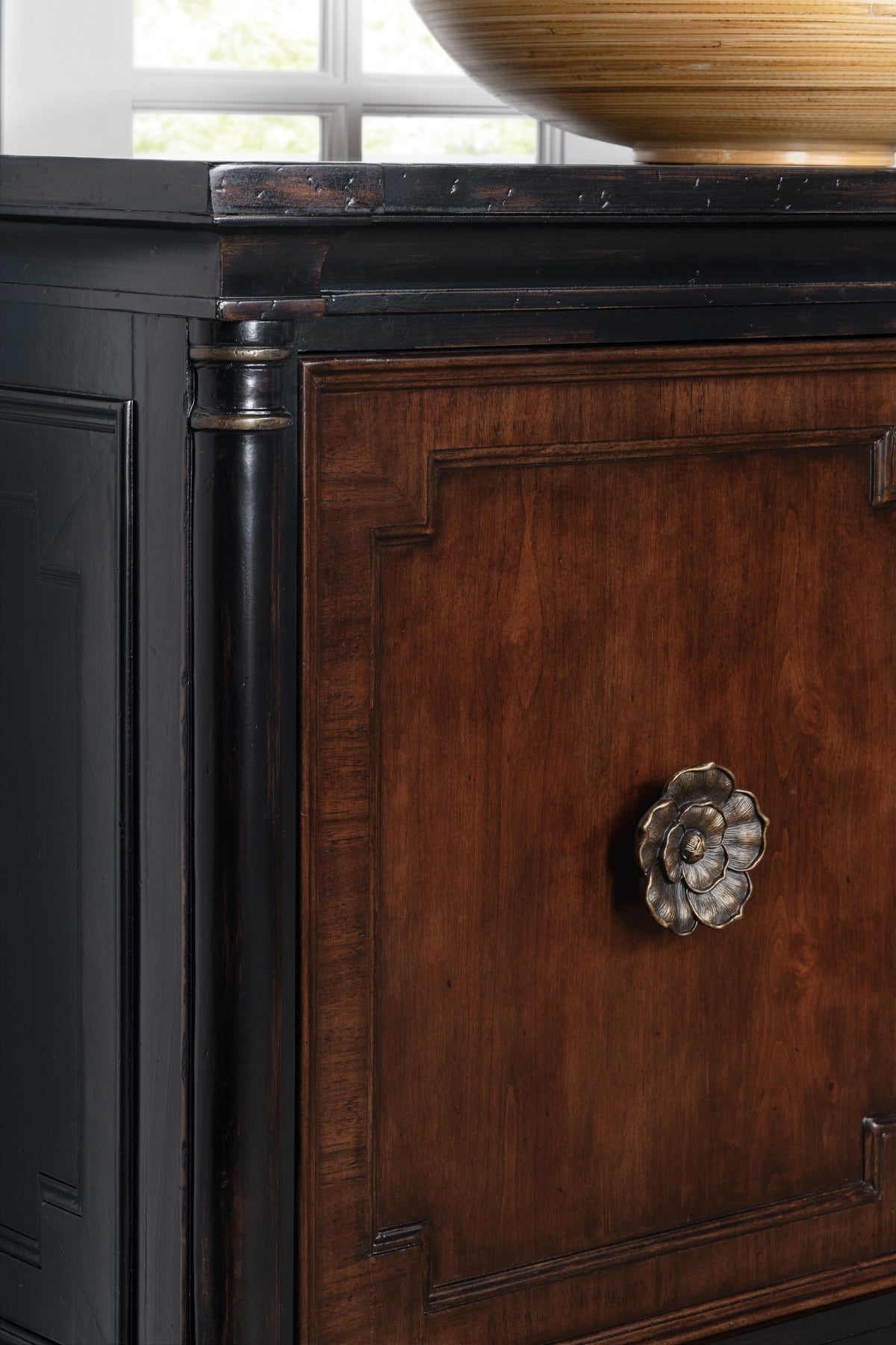 Charleston Entertainment Console - Dark Brown / Black by Hooker Furniture - View 4