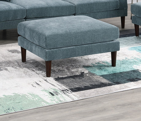 Beautiful 5pcs Modular Sectional Set 2x One Arm Chairs 2x Armless Chair 1x Ottoman Living Room Furniture Mineral Color Morgan Fabric - sold by Home Elegance USA