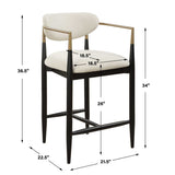 Moxie Counter Stool - Black / White by Uttermost - View 8