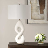 Meridian Ivory Stone Table Lamp - White by Uttermost - View 3