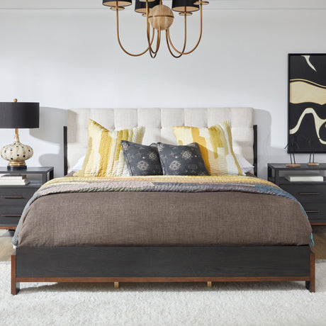 Waterfall King Upholstered Bed - Deep Ebony | Flexsteel