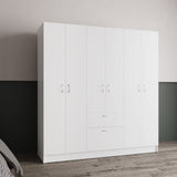 Kibo 6 Doors Armoire, One Drawer, Rod, Seven Interior Shelves, White -Bedroom - sold by Home Elegance USA
