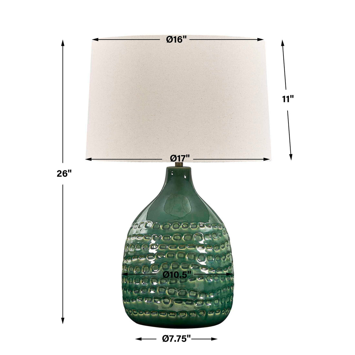 Breya Glaze Table Lamp - Green by Uttermost - View 7