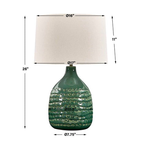 Breya Glaze Table Lamp - Green by Uttermost - View 7